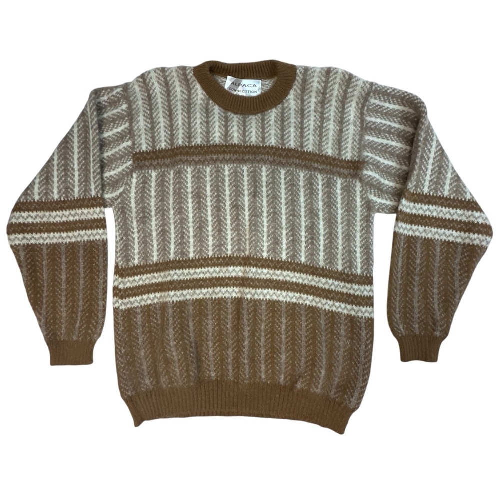 Alpaca Connection 100% Alpaca Wool Mens Crew Neck Sweater Large